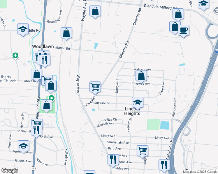 map of restaurants, bars, coffee shops, grocery stores, and more near 776 Matthews Drive in Cincinnati