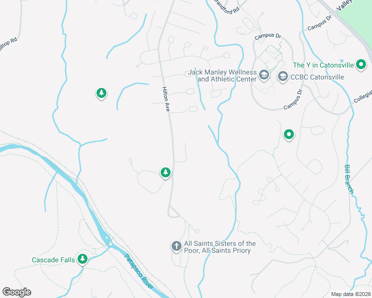 map of restaurants, bars, coffee shops, grocery stores, and more near 1101 Hilton Avenue in Catonsville