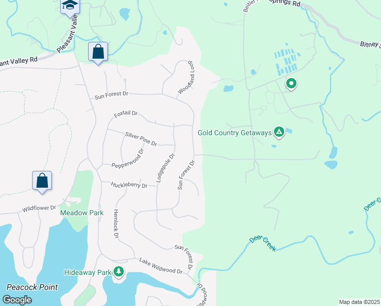 map of restaurants, bars, coffee shops, grocery stores, and more near 14408 Sun Forest Drive in Penn Valley