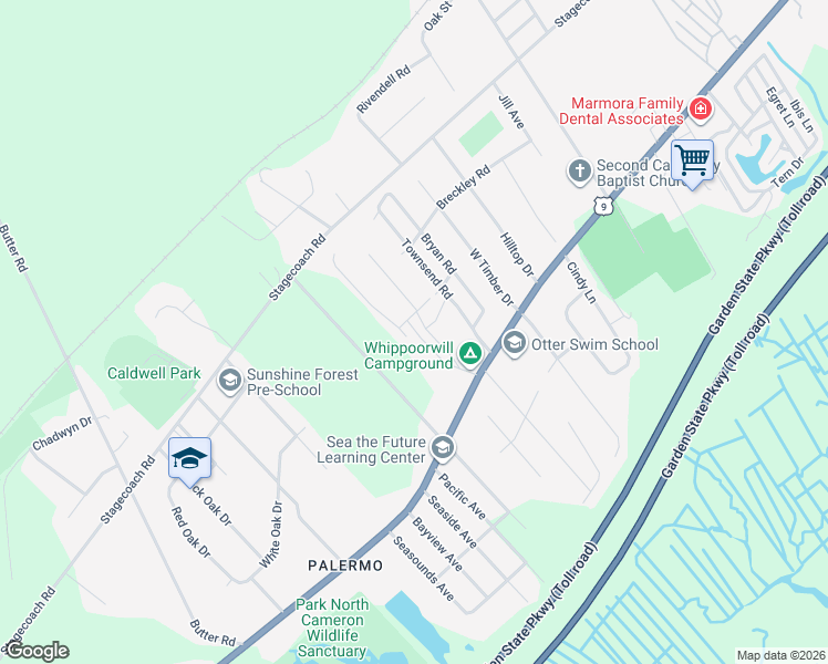 map of restaurants, bars, coffee shops, grocery stores, and more near 201 Ocean Avenue in Marmora