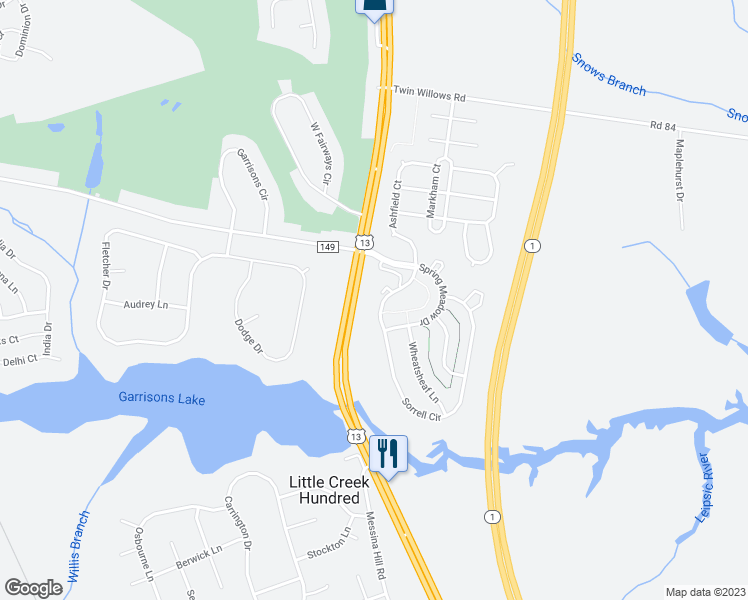 map of restaurants, bars, coffee shops, grocery stores, and more near 122 Sorrell Circle in Smyrna