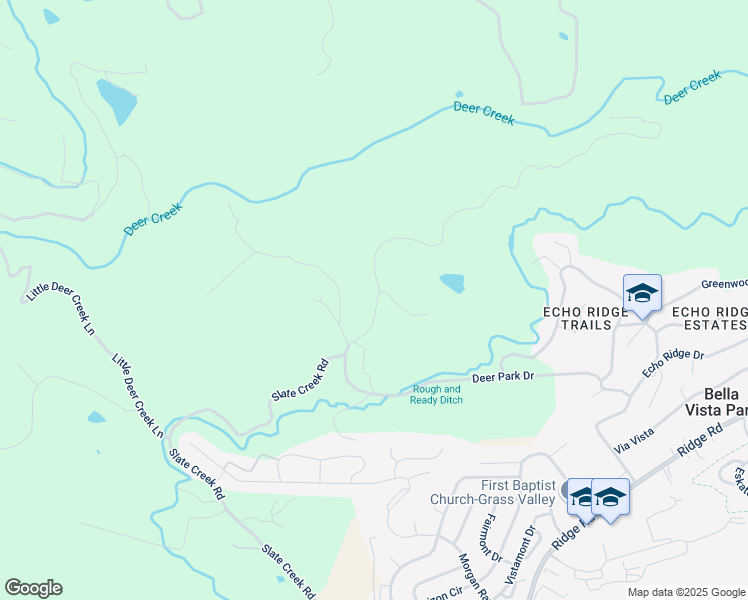 map of restaurants, bars, coffee shops, grocery stores, and more near 12459 Slate Creek Road in Nevada City