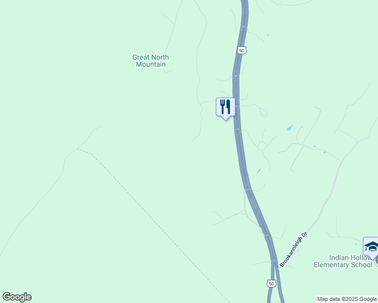 map of restaurants, bars, coffee shops, grocery stores, and more near 845 Shickle Lane in Gore