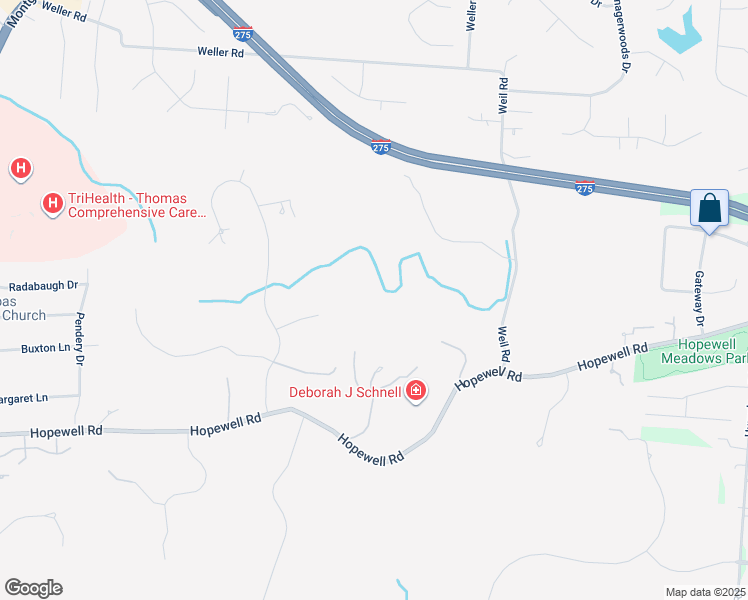 map of restaurants, bars, coffee shops, grocery stores, and more near 8640 Hopewell Road in Cincinnati
