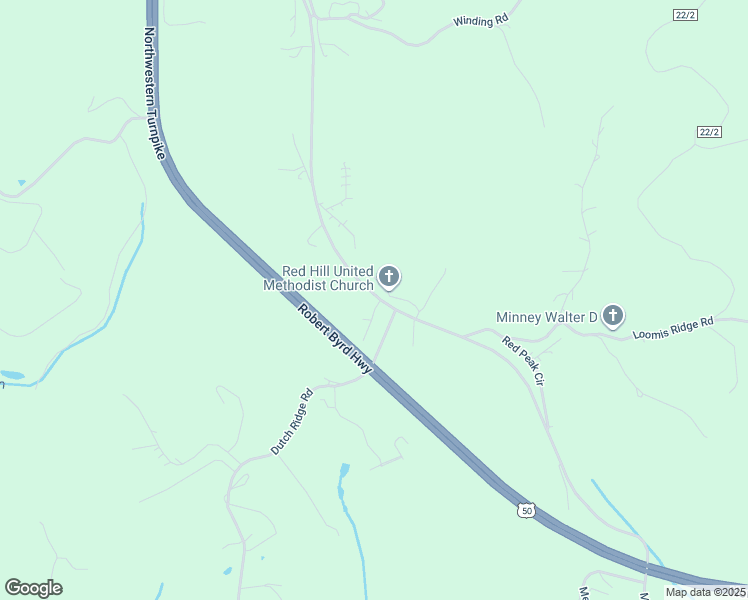 map of restaurants, bars, coffee shops, grocery stores, and more near 1176 Red Hill Road in Parkersburg