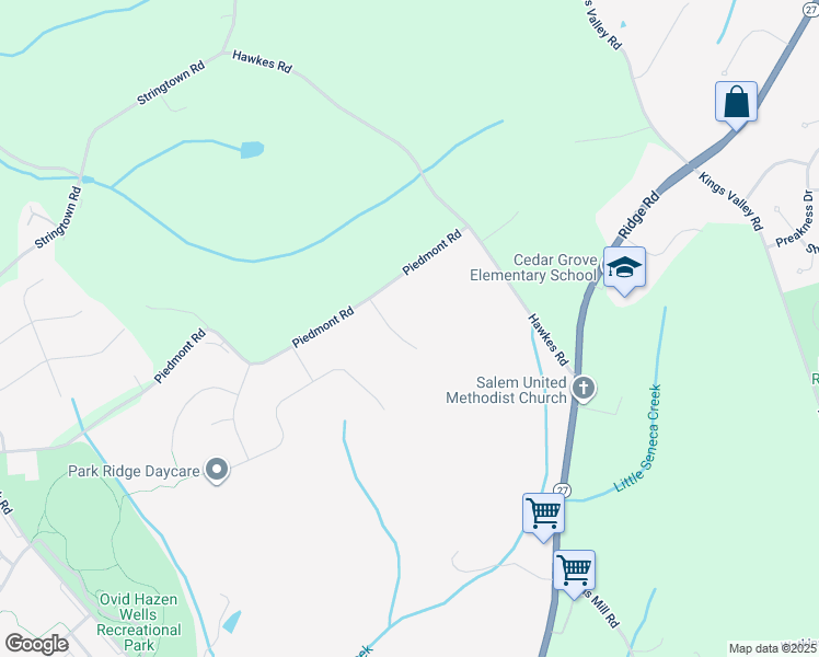 map of restaurants, bars, coffee shops, grocery stores, and more near 11407 Piedmont Court in Clarksburg