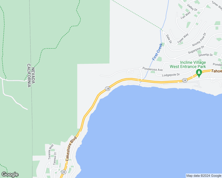 map of restaurants, bars, coffee shops, grocery stores, and more near 475 Lakeshore Boulevard in Incline Village