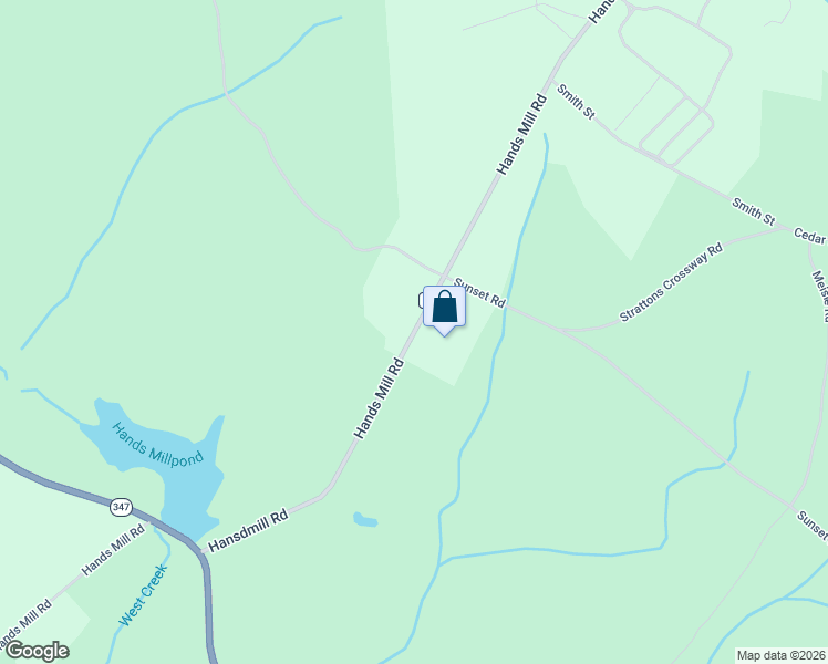 map of restaurants, bars, coffee shops, grocery stores, and more near 551 Hands Mill Road in Woodbine