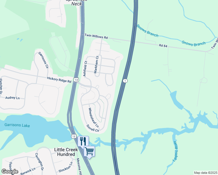 map of restaurants, bars, coffee shops, grocery stores, and more near 106 Southall Court in Smyrna