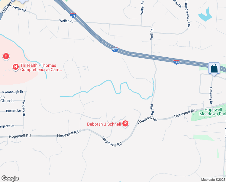 map of restaurants, bars, coffee shops, grocery stores, and more near 8640 Hopewell Road in Cincinnati