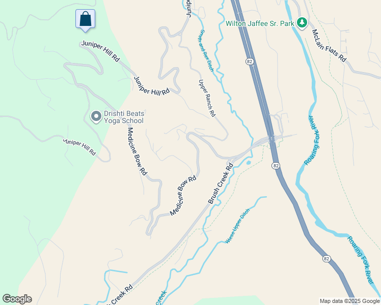 map of restaurants, bars, coffee shops, grocery stores, and more near 189 Medicine Bow Road in Aspen