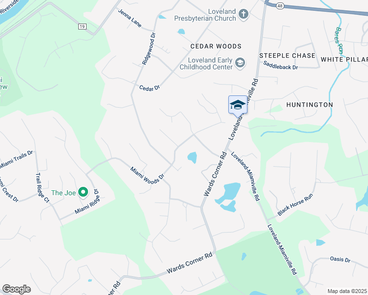 map of restaurants, bars, coffee shops, grocery stores, and more near 6723 Miami Woods Drive in Loveland