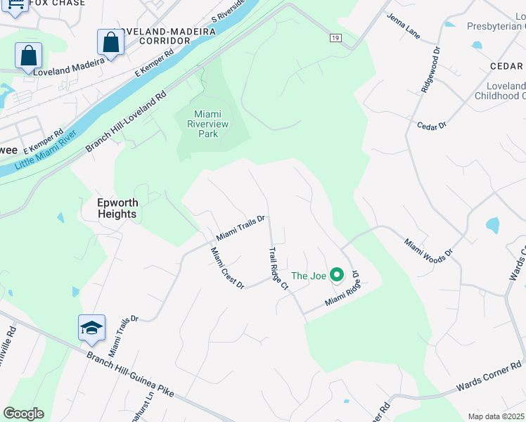map of restaurants, bars, coffee shops, grocery stores, and more near 6335 Trail Ridge Court in Loveland
