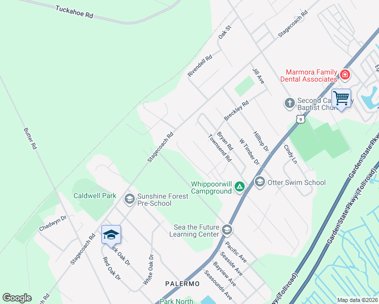 map of restaurants, bars, coffee shops, grocery stores, and more near 120 Townsend Road in Marmora