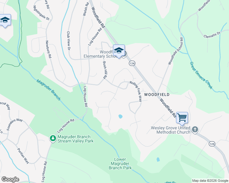 map of restaurants, bars, coffee shops, grocery stores, and more near 9701 Noble Ridge Terrace in Gaithersburg