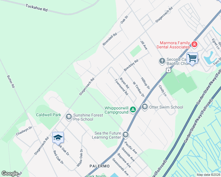 map of restaurants, bars, coffee shops, grocery stores, and more near 120 Townsend Road in Marmora