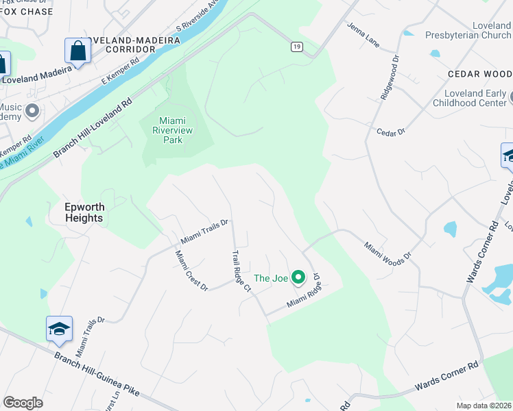 map of restaurants, bars, coffee shops, grocery stores, and more near 6344 Trail Ridge Court in Loveland