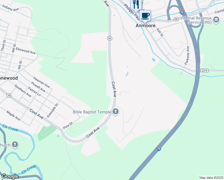 map of restaurants, bars, coffee shops, grocery stores, and more near 2-6 Crestview Cir in Stonewood