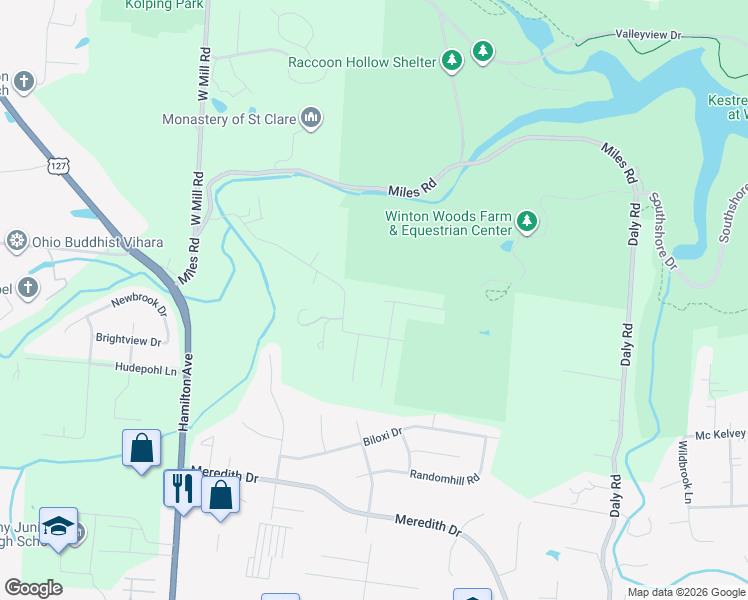 map of restaurants, bars, coffee shops, grocery stores, and more near 9915 Beau Lane in Cincinnati