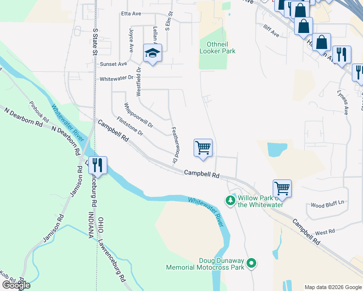 map of restaurants, bars, coffee shops, grocery stores, and more near 459 Featherwood Drive in Harrison