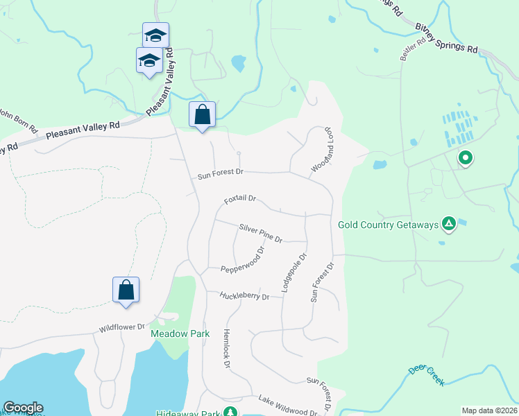 map of restaurants, bars, coffee shops, grocery stores, and more near 17768 Silver Pine Drive in Penn Valley