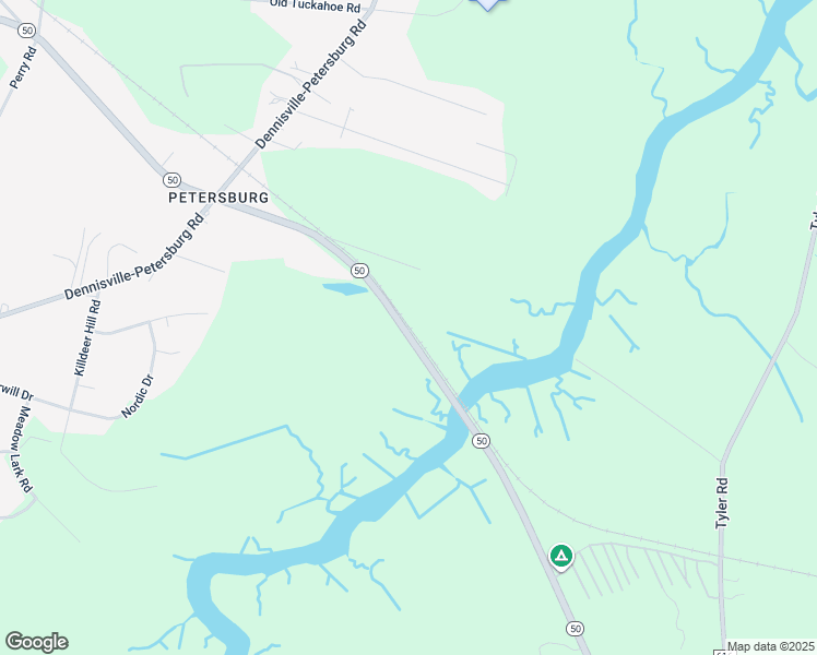 map of restaurants, bars, coffee shops, grocery stores, and more near 425 New Jersey 50 in Woodbine