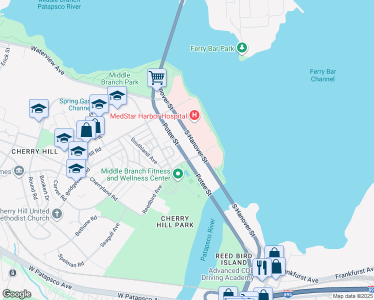 map of restaurants, bars, coffee shops, grocery stores, and more near 18 Reedbird Avenue in Baltimore