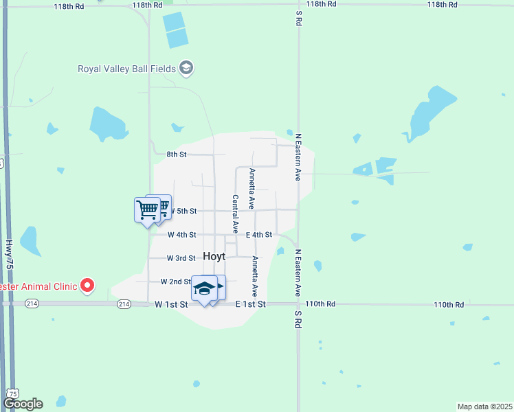 map of restaurants, bars, coffee shops, grocery stores, and more near 500 Annetta Avenue in Hoyt