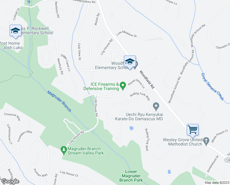 map of restaurants, bars, coffee shops, grocery stores, and more near 24037 Bush Hill Road in Gaithersburg