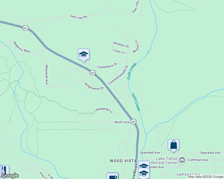map of restaurants, bars, coffee shops, grocery stores, and more near 7900 Kingswood Drive in Tahoe Vista