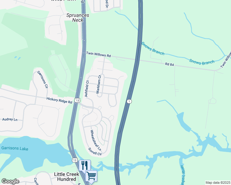 map of restaurants, bars, coffee shops, grocery stores, and more near 210 E Braeburn Dr in Smyrna