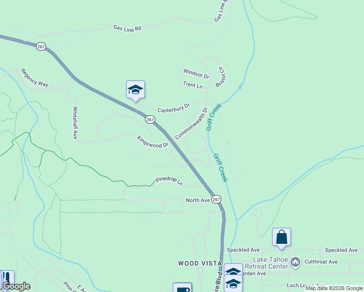 map of restaurants, bars, coffee shops, grocery stores, and more near 7900 Kingswood Drive in Tahoe Vista