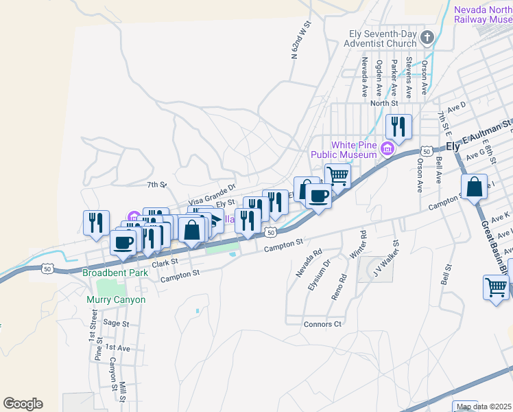 map of restaurants, bars, coffee shops, grocery stores, and more near 1144 High Street in Ely