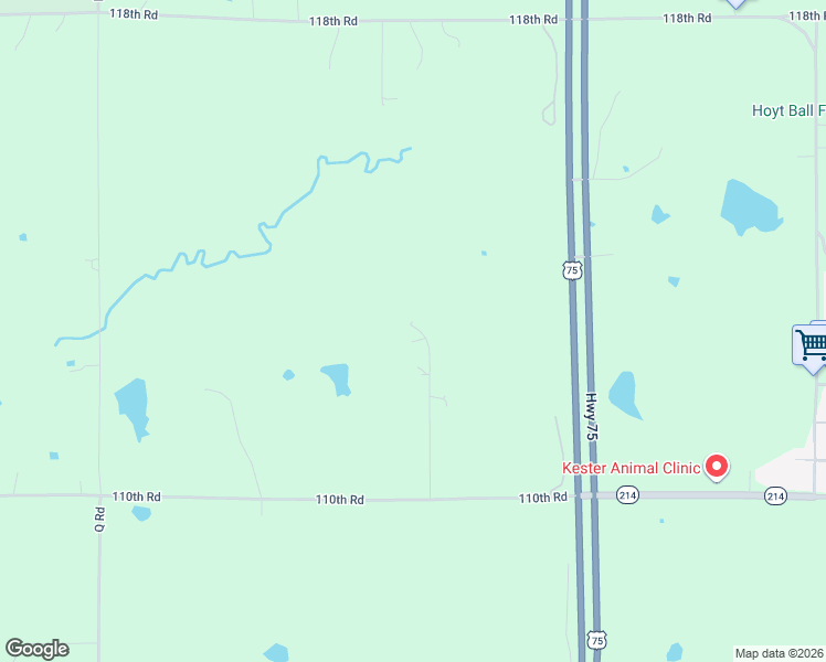map of restaurants, bars, coffee shops, grocery stores, and more near 13400 110th Road in Hoyt