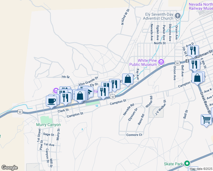 map of restaurants, bars, coffee shops, grocery stores, and more near 1144 High Street in Ely