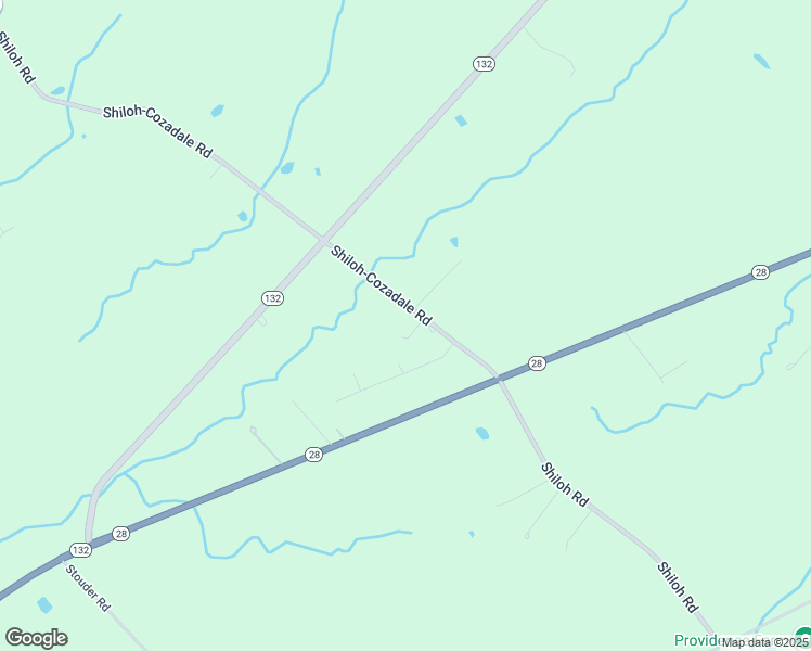 map of restaurants, bars, coffee shops, grocery stores, and more near 7065 Shiloh Road in Goshen