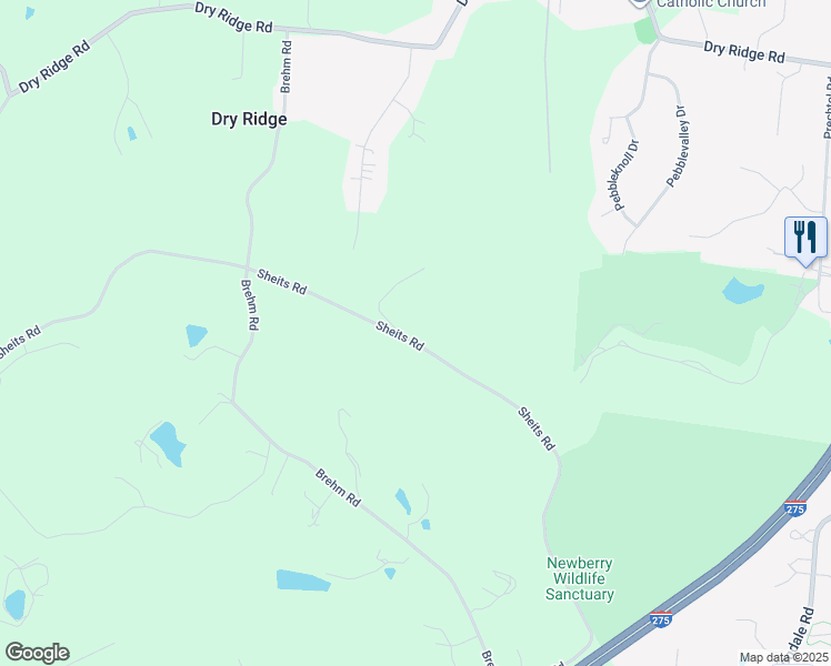 map of restaurants, bars, coffee shops, grocery stores, and more near 5576 Sheits Road in Cincinnati