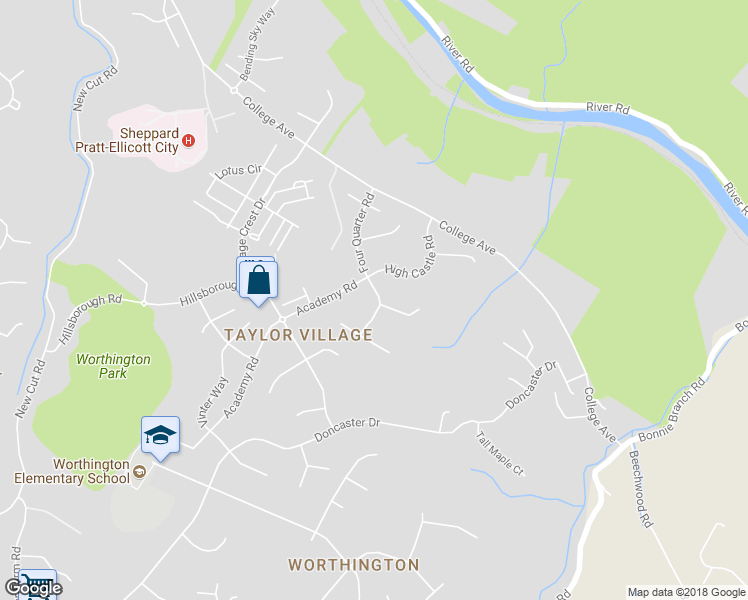 map of restaurants, bars, coffee shops, grocery stores, and more near 8120 Winding Ross Way in Ellicott City