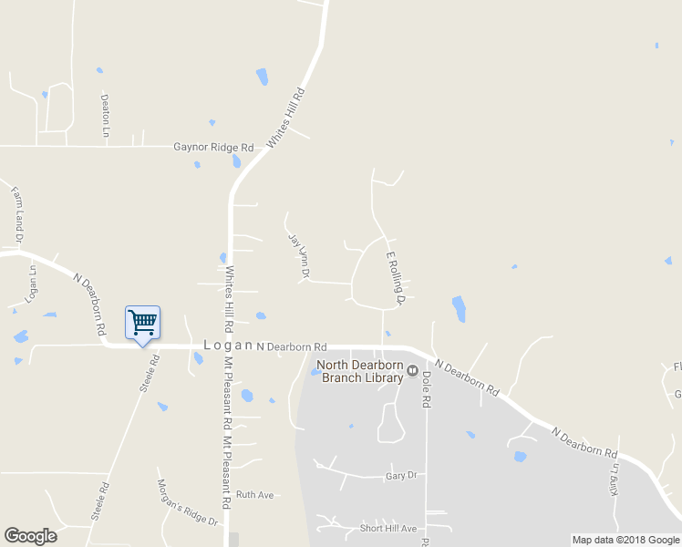 map of restaurants, bars, coffee shops, grocery stores, and more near 3672 Jay Lynn Drive in West Harrison
