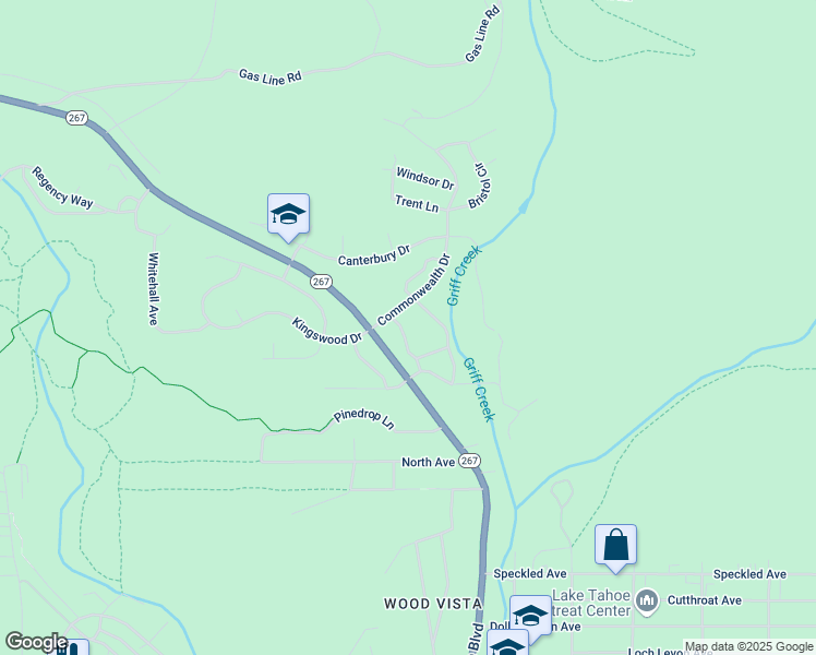 map of restaurants, bars, coffee shops, grocery stores, and more near Unnamed Road in Tahoe Vista