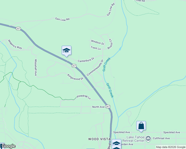map of restaurants, bars, coffee shops, grocery stores, and more near 1001 Commonwealth Drive in Kings Beach