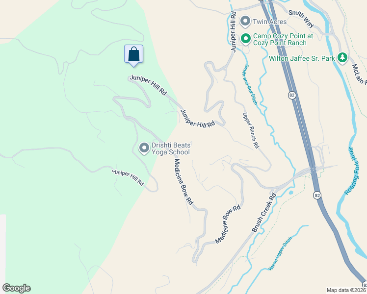 map of restaurants, bars, coffee shops, grocery stores, and more near Red Tail Lane in Pitkin County
