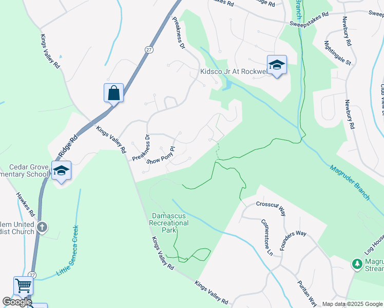 map of restaurants, bars, coffee shops, grocery stores, and more near 23905 Jockey Club Terrace in Damascus
