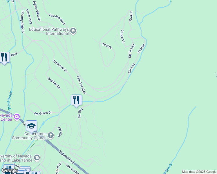 map of restaurants, bars, coffee shops, grocery stores, and more near 1467 Glarus Court in Incline Village