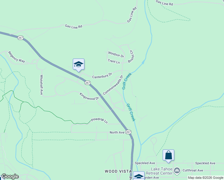 map of restaurants, bars, coffee shops, grocery stores, and more near 1001 Commonwealth Drive in Kings Beach