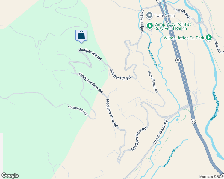 map of restaurants, bars, coffee shops, grocery stores, and more near 61 Red Tail Lane in Aspen