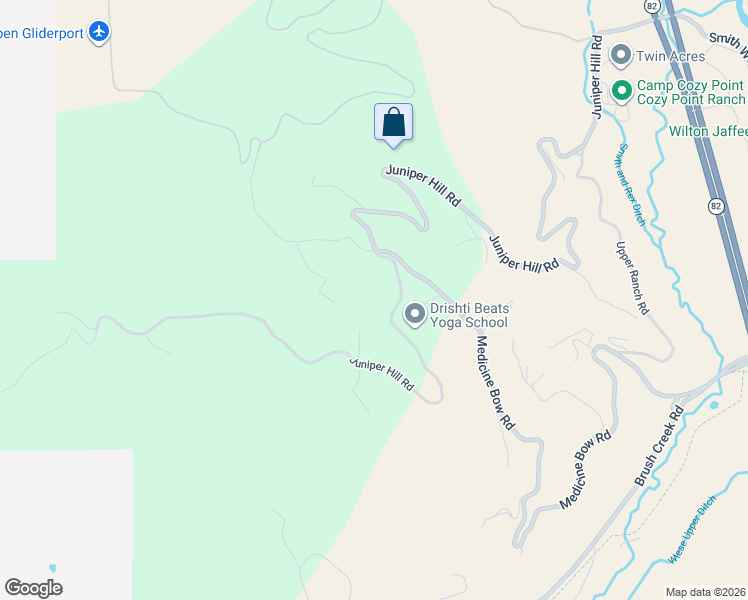 map of restaurants, bars, coffee shops, grocery stores, and more near 2227 Juniper Hills Road in Aspen