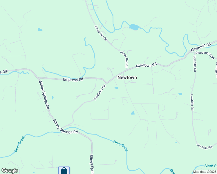 map of restaurants, bars, coffee shops, grocery stores, and more near 13381 Newtown Road in Nevada City