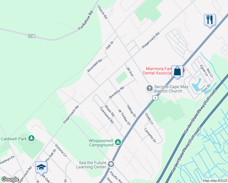 map of restaurants, bars, coffee shops, grocery stores, and more near 714 Breckley Road in Marmora