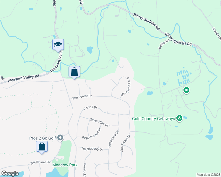 map of restaurants, bars, coffee shops, grocery stores, and more near 14818 Woodland Loop in Penn Valley